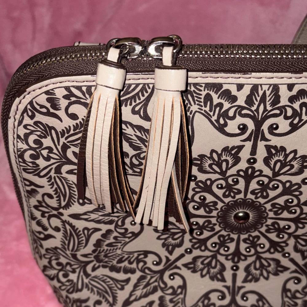 Brighton Ferrara Vella Nova Domed Studded Beechwood Crossbody Bag NWOT - Picture 8 of 16